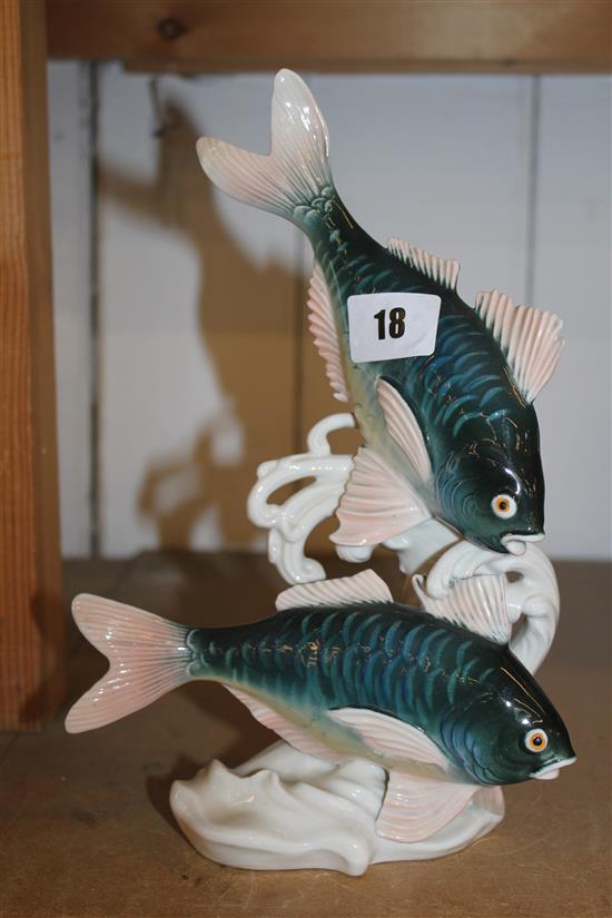 Karlens pair of fish c 1960, perfect condition